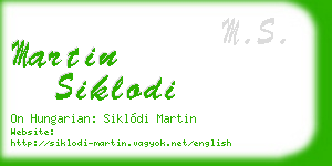 martin siklodi business card
